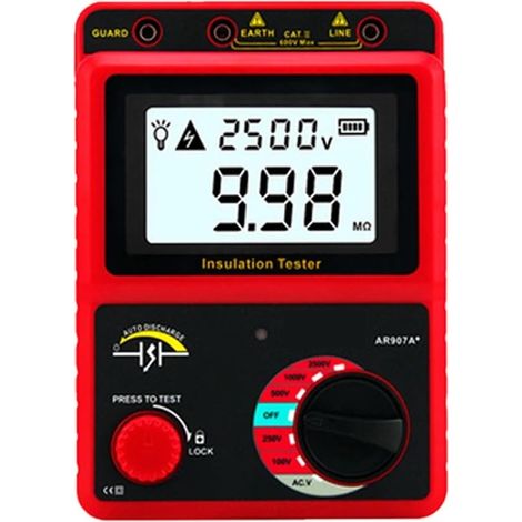 Testeur De Résistance D'isolement AR907A+ Mégohmmètre Numérique Testeur De Tension AC/DC Ohmmètre (1/5)