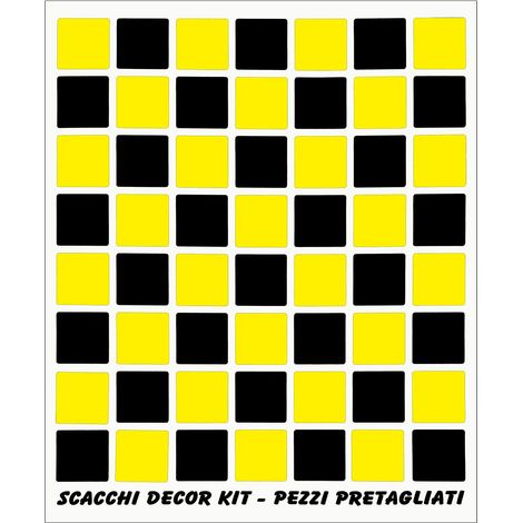 Adesivi Sticker Scacchi Giallo - Nero, 20 x 24 cm (1/2)