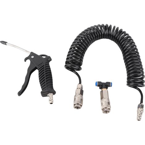 [JAMAIS UTILISÉ]Pistolet à air comprimé noir, kit de soufflage pneumatique avec petit raccord UE et tuyau en PU (1/5)