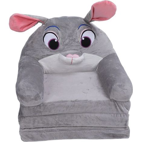 Sofá plegable infantil, con reposabrazos, tejido de felpa, estampado de dibujos animados, dormitorio, sala de juegos. (1/5)