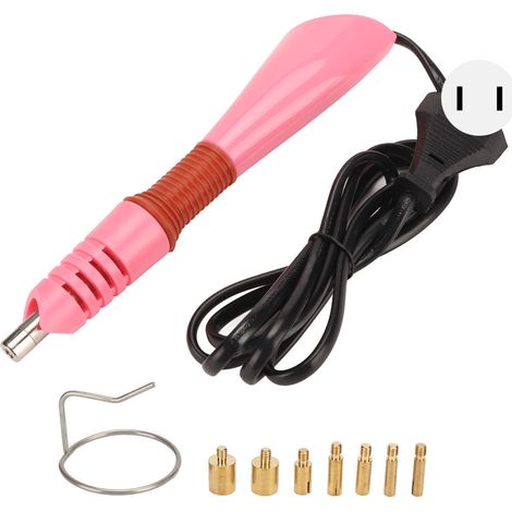 Applicateur Thermostat Économie d'Énergie Machine à Fixage Chaud DIY avec 7 Bagues et Embouts Métalliques Rose Prise US 110‑220V (1/5)
