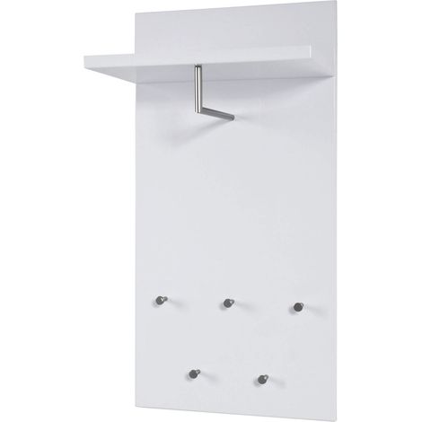 Porte-manteau mural design blanc avec étagère Woslo