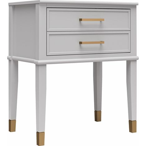 Westerleigh Table de chevet avec 1 tiroir en mélaminé gris clair (1/5)