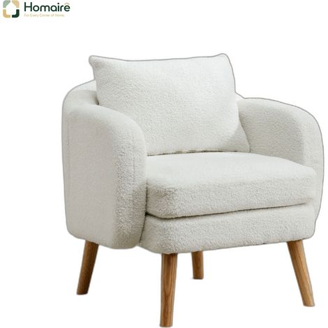 Canapé en tissu blanc 71 x 72 x 71 cm HOMAIRE (1/5)