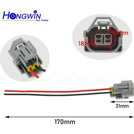Universal waterproof connector for fuel injector, compatible with Hyundai and Kia automotive wiring harnesses 35310-02900 (1/4)