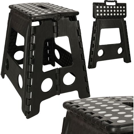 Taburete plegable antideslizante 39cm negro