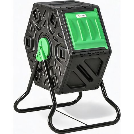 Composteur rotatif de jardin 65 L avec double ouverture (1/5)