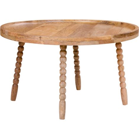 SIMBAL - Table Basse Ronde Ø60cm Manguier Massif (1/5)