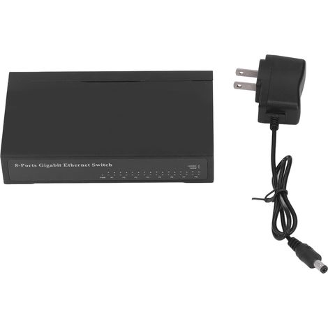 Commutateur Ethernet 8 Ports Gigabit Auto-Adaptatif, Alimentation 100‑240V, Plug and Play, Fonctionnement Silencieux, Prise US (1/5)