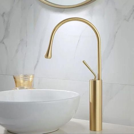 Hochwertiger Einhebelmischer aus Gold für Badezimmerwaschbecken
