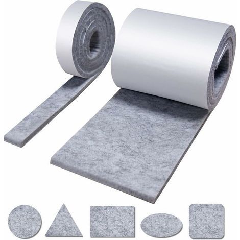 Furniture glides, felt glides, 2 rolls of self-adhesive felt (100 x 10 cm and 100 x 2 cm), chair glides, furniture and wood floor glides (1/5)