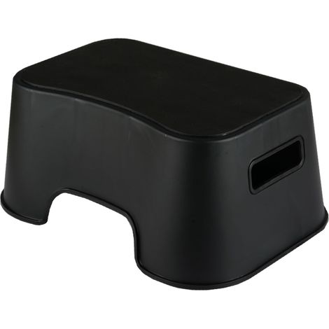 Marchepied noir 37 x 26 x 16 cm – Tabouret en plastique solide pouvant supporter jusqu'à 100 kg – Antidérapant – Idéal pour la cuisine, la salle de bain et les enfants (1/5)