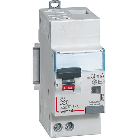 DX³ Disjoncteur différentiel 1P+N C20 4,5kA type AC 30mA Auto - LEG410714