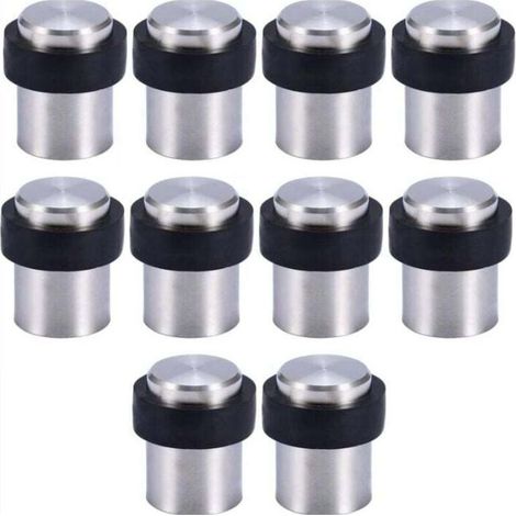 10 X Butoir de Porte de Sol 4.6 cm en Acier Inox Arrêt de Porte Butoir Bloque Porte