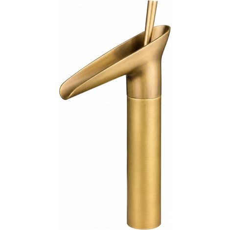 Robinet mitigeur d'évier de cuisine, robinet cascade pour lavabo, style verre à vin, salle de bain (1/4)
