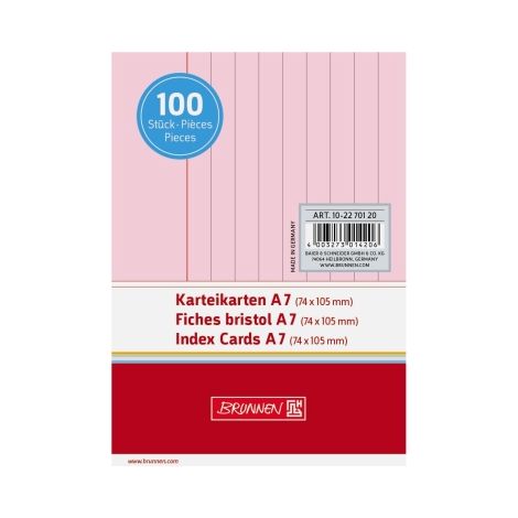 BRUNNEN Karteikarte 102270120 DIN A7 liniert rt 100 St./Pack. (1/2)
