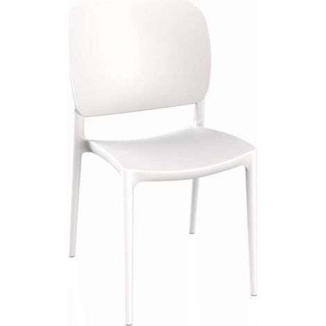 Domo Mea Sedia Orbita Vetroresina Bianca, Ampio Schienale 45x56x84 cm
