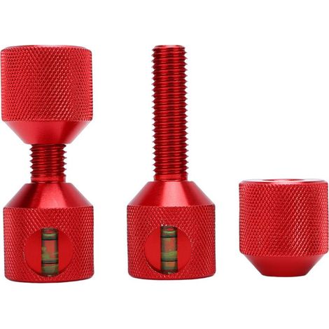 Lot de 2 goupilles à deux trous de 1-1/8 po en alliage d'aluminium, goupilles d'alignement à bride à 2 trous avec niveau intégré, finition anodisée rouge. (1/4)