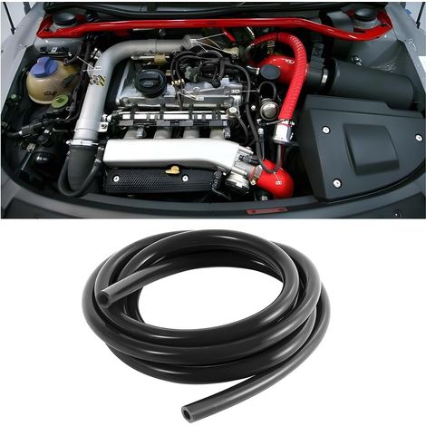6mm De Diamètre Intérieur 3m Tuyau à Vide En Silicone Voiture, Universel Haute Température Tuyau à Vide En Silicone Pour Moteur Voiture Moto Tracteur Petits Moteurs (Noir) (1/5)
