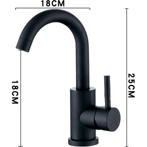 304 Stainless Steel Kitchen Faucet, Sink, Vegetable Washing Basin, Brushed Gold Large Curve, Household Hot and Cold Water Faucet - Black Small Curve