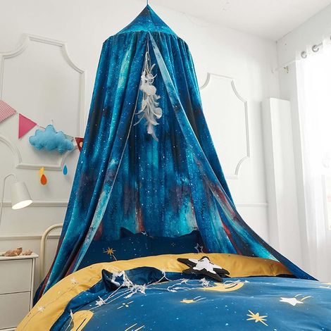 Housse de lit suspendue pour chambre d'enfant moustiquaire voyage enfant dôme rond princesse tie dye 65 cm (1/5)