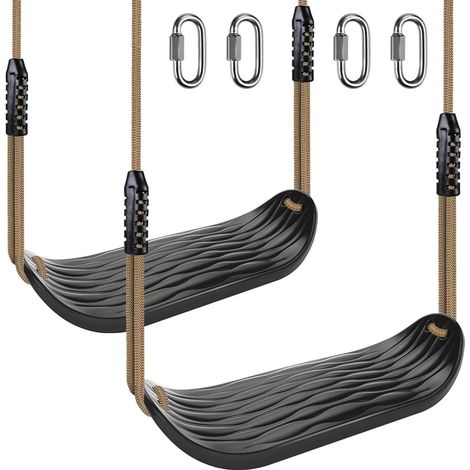 Ensemble de sièges de balançoire en plastique, ensemble de balançoire d'arbre antidérapant avec corde réglable et 4 mousquetons, accessoires de balançoire robustes pour enfants, intérieur (1/5)