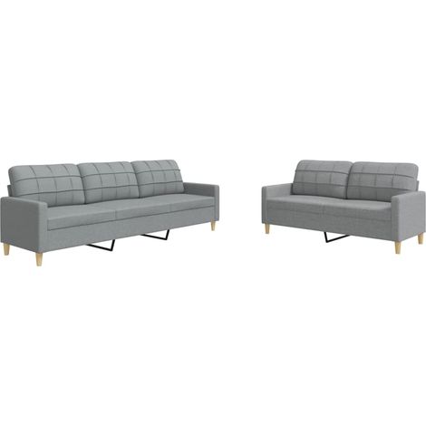 Maison Exclusive - Ensemble de canapés 2 pcs gris clair tissu (1/5)