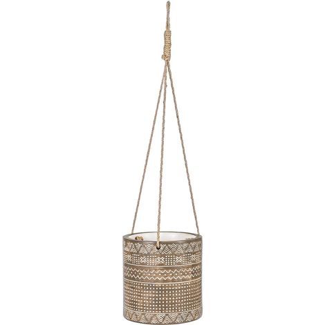 Wandhängende Keramikvase "Geometrical" mit geometrischen Motiven, rund -Mistral Stil (1/5)
