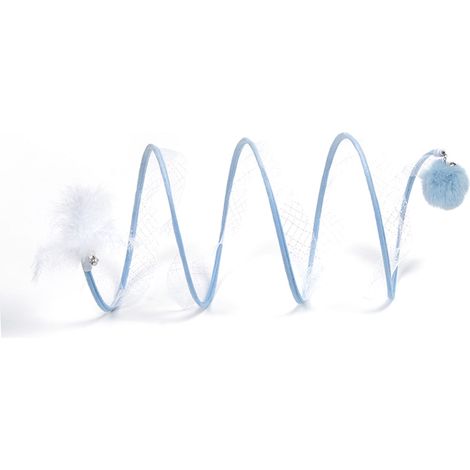 Vikt Katttunnel avec Rullande Boll Hopfällbar S-Form Interactive Pet Play Tunnels Tube pour la Maison Intérieur Bleu (1/5)