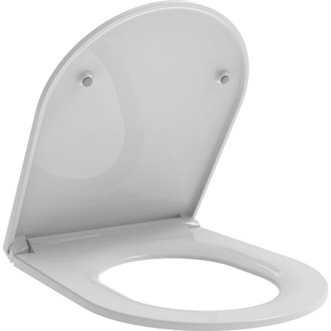 Abattant de toilette HomSeat blanc à fermeture amortie, matériau UF, revêtement hygiénique facile à nettoyer, taille universelle (1/5)