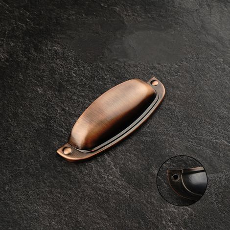 Lntyq Muschelschalen-Türgriffe für Küchenschränke, Schränke, Schubladen, Schlafzimmermöbel, gebürstetes Kupfer. 108 x 20 x 35 mm, 10 Stück (1/4)