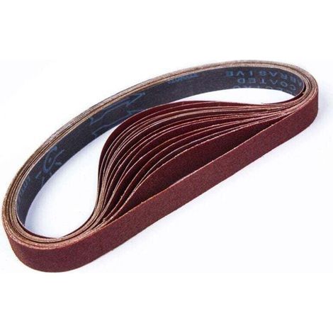 15 pièces Bande Abrasive,25 x 762 mm, Bandes Abrasives Mixte (3x grains 80/120/150/240/400) pour Ponceuses à Bande (1/4)