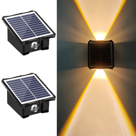 LED lumière extérieure solaire éclairage haut et bas applique murale étanche de clôture chaude 2 pièces IP65 (1/5)