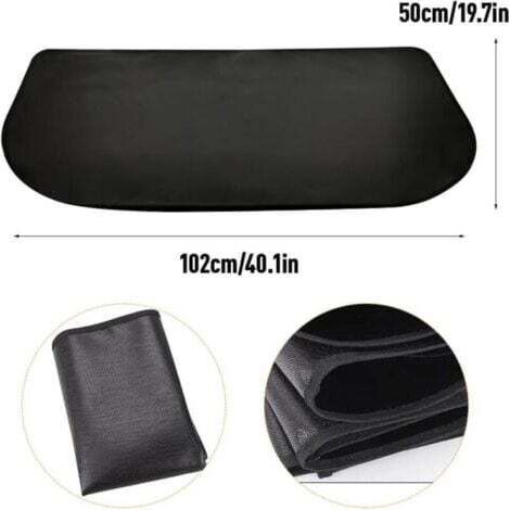 NALOOKAMIC Tapis de Cheminée, Tapis De Protection Anti Feu, Tapis Ignifuge Devant De Cheminee, Tapis Anti Feu Devant Cheminee, Demi-Rond pour Cheminée, Poêle, Barbecue, Noir (102x50)