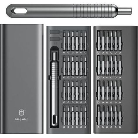 Kit de Tournevis de Précision 51 en 1, Portable avec 48 Embouts Magnétiques, pour Réparation de Téléphone, Ordinateur Portable, PC, Montre et Lunettes (Torx et Hexagonal) (1/4)