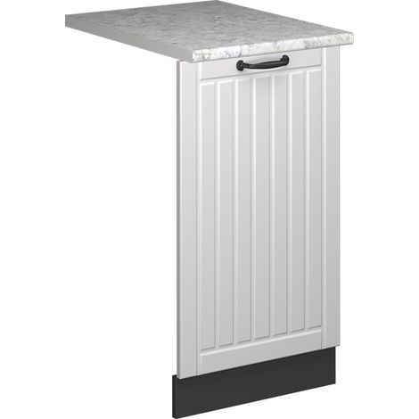 Pannello frontale della lavastoviglie Fame-Line, Bianco rustico/Antracite, 45 cm, PL Marmo, Vicco