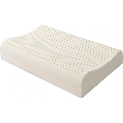 Oreiller en Latex 100% Naturel, Oreiller à émulsion à mémoire de Forme, Oreiller Contour du Cou Cervical pour Dormir sur Le côté, Dormir sur Le Dos et Le Ventre,Flat Type,60x40x10/12cm (1/5)