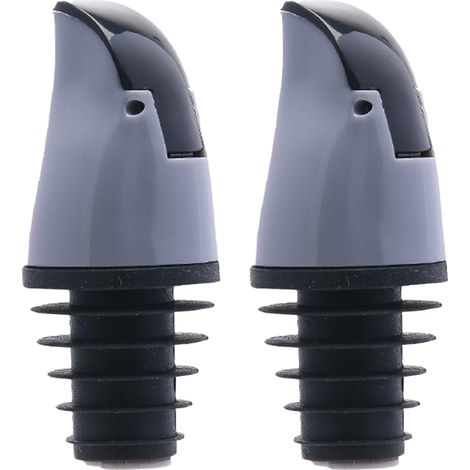 Bouchon Verseur - Pour Bouteilles Dhuile Vinaigre Sauce Soja Vin - Fonction Une Main - Etanche - ABS Silicone - Lot De 2 (1/5)
