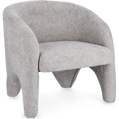 Poltrona "Junko" struttura in compensato rivestimento in poliestere per interno -Grigio Chiaro (1/4)