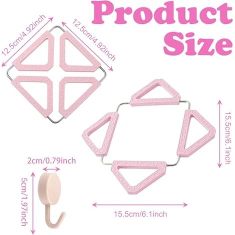 Lot de 2 dessous de plat en silicone résistant à la chaleur et pliable, avec deux crochets, carré et en acier inoxydable, pour casseroles et assiettes de cuisine. (1/4)