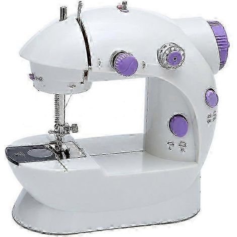 Mini machine à coudre multifonctionnelle avec lumière LED et commande au pied