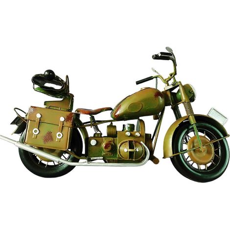 Metal Retro Motorcycle Model Wrought Iron Ornament Handmade Crafts (1/4)