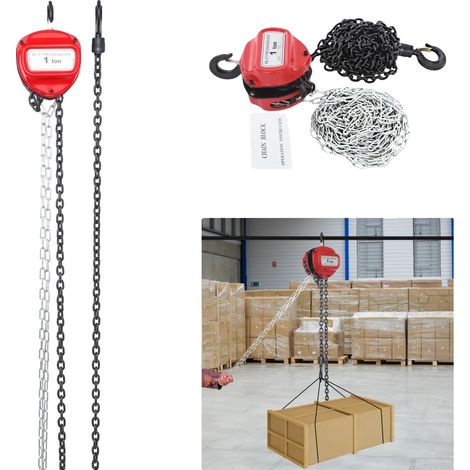 Treuil manuel, capacité de 1 tonne, hauteur de levage de 6 mètres, 6mm, 1 Tonne, 6m (1/5)