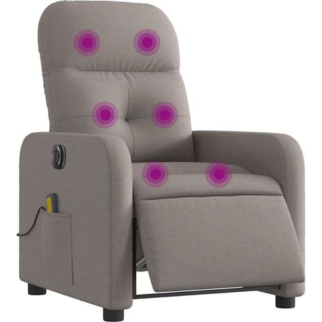 vidaXL Massagesessel Elektrisch Taupe Stoff (1/5)