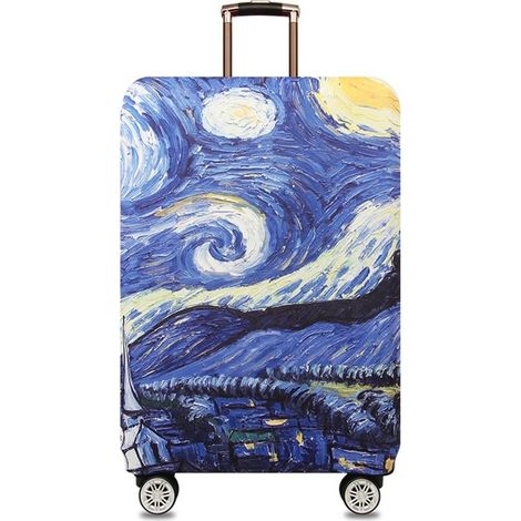 Housse de valise épaisse et lavable, housse de protection en spandex pour valise de 18/24/28/32 pouces (taille S (valise de 18 à 21 pouces), motif Nuit étoilée) (1/5)