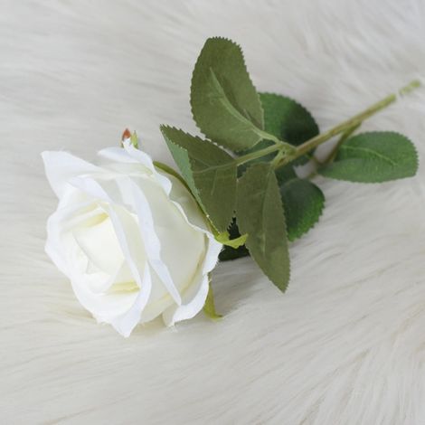 Rose Artificielle - Tige Longue 50 cm - Pour Décoration Intérieure Mariage Fête Bureau - 1 Pièce (1/4)