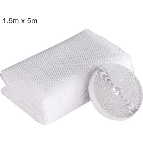 Moustiquaires de Fenêtre 150 x 500cm Maille en Nylon Anti-t Anti Insecte avec Bande Auto-Adhésive (1/4)