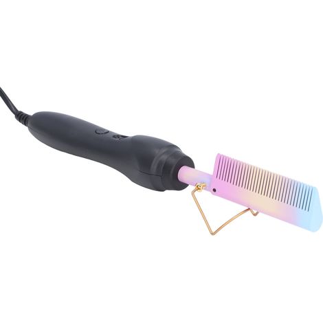 Peigne lisseur chauffant, chaleur uniforme, portable, léger, anti-brûlure, chauffe rapide, réglage facile, prise 120 à 240 V. (1/5)