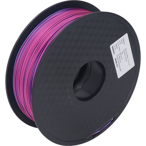 Filament de soie PLA 1,75 mm, bleu-rouge violacé bicolore brillant, consommable pour imprimante 3D (1/5)