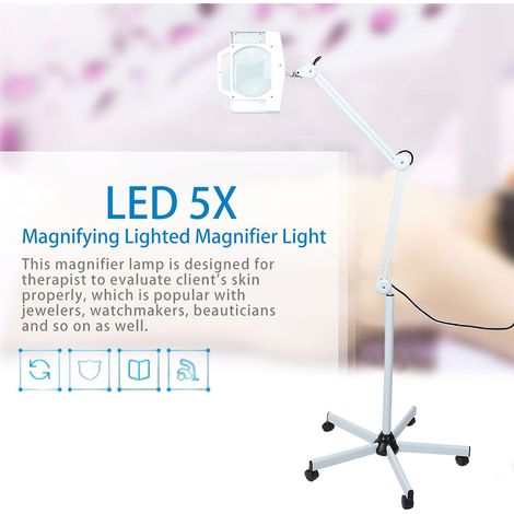 Lampes de Beauté LED 5X avec Loupe et Support, Lampe de Maquillage Grossissante, Prise UE 220-240V, Éclairage Intégré (1/5)
